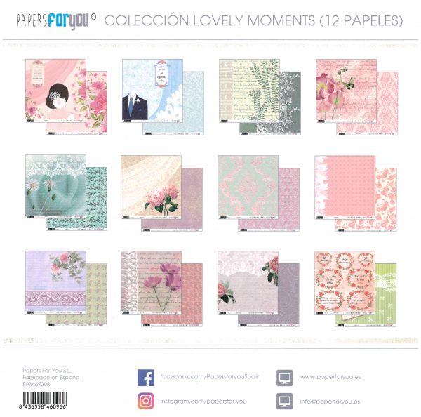 COLECCION 12 PAPELES LOVELY MOMENTS
