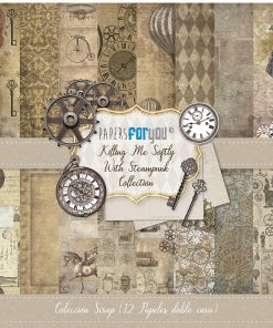 COLECCION 12 PAPELES SCRAP KILLING ME SOFTLY WITH STEAMPUNK